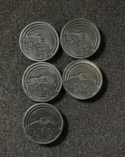 2025 Pokemon TCG Glow in the Dark Coins Deoxys Rayquaza Green Purple Lot*5 LU57 - Image 2