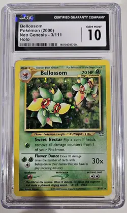 CGC 10 GEM MINT Bellossom 2000 Neo Genesis 3/111 Holo Pokemon NOT PSA - Image 1