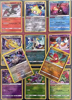 12 Radiant Rare Full Set Complete Pokemon Card Collection, Charizard Greninja - Image 1
