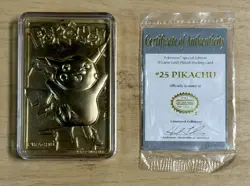 Pikachu - Pokemon 23K Gold-Plated Trading Card (Burger King 1999) - Image 2