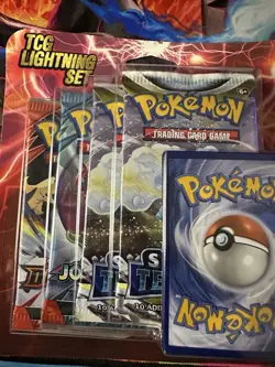 Pokemon TCG Lightning Set 4 Packs + 1 Bonus Card! Brand New/Sealed! - Image 1