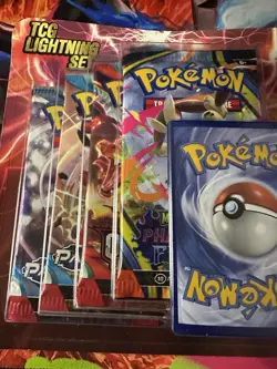 Pokemon TCG Lightning Set 4 Packs + 1 Bonus Card! Brand New/Sealed! - Image 1