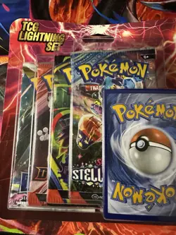Pokemon TCG Lightning Set 4 Packs + 1 Bonus Card! Brand New/Sealed - Image 1