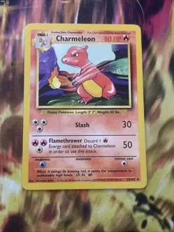 Charmeleon 24/102 UC TCG Unlimited Base Set Pokemon Card Mp - Image 1