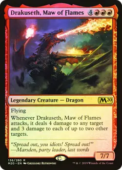 MTG FOIL Drakuseth, Maw of Flames - Core Set 2020 #136 - Image 1