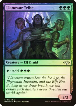 MTG FOIL Llanowar Tribe - Modern Horizons #170 - Image 1