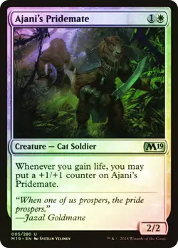 MTG FOIL Ajani's Pridemate - Core Set 2019 #5 - Image 1