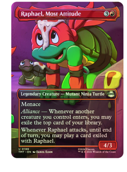 Raphael, Most Attitude - Foil - Borderless Teenage Mutant Ninja Turtles MTG - Image 1