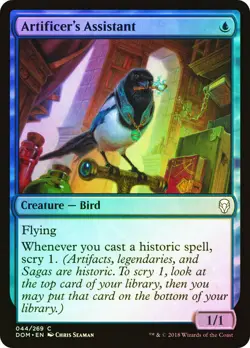MTG FOIL Artificer's Assistant - Dominaria #044 - Image 1