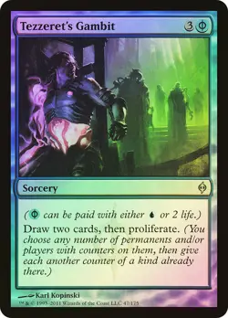 MTG FOIL Tezzeret's Gambit - New Phyrexia #047 - Image 1