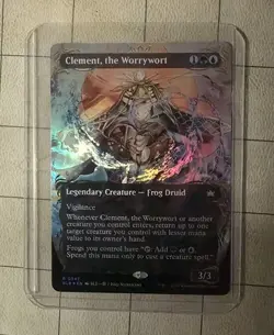 Clement, the Worrywort (Borderless) (Raised Foil) Bloomburrow Rare 0347 - Image 2