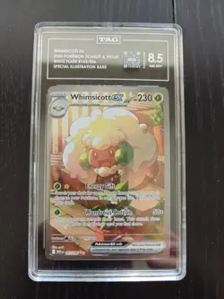 2025 POKEMON WHT EN-WHITE FLARE SPECIAL ILLUSTRATION RARE WHIMSICOTT EX TAG 8.5 - Image 1