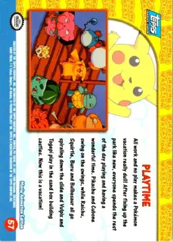 Playtime #57 NM Topps Pikachu's Vacation Blue Label Pokemon NM/LP (SKU 1-5) - Image 2
