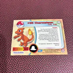 Charmeleon #05 1999 Topps Pokemon TV Animation Edition non holo - Image 2