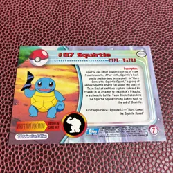 1999 Topps Pokemon Squirtle #07 TV Animation Blue Logo Series 1 Non Holo - Image 2