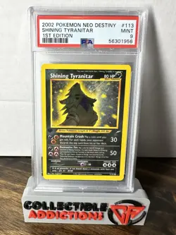 2002 POKEMON NEO DESTINY 1ST ED #113 SHINING TYRANITAR PSA 9 Mint - Image 1