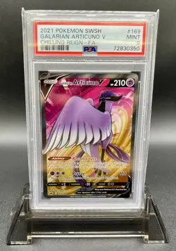 2021 Pokemon SWSH Galarian Articuno V #169 Chilling Reign - FA PSA 9 - Image 1