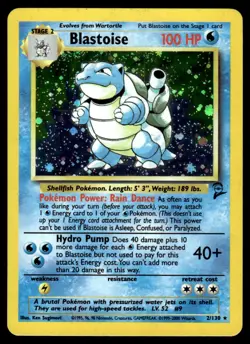 Blastoise #2 - Rare HOLO - Pokemon Base Set 2 - LP - Image 1