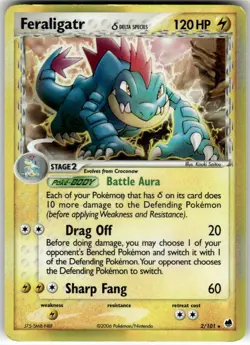 FERALIGATR Δ - 2/101 - HOLO R - DRAGON FRONTIERS - POKEMON - - DAMAGED - Image 2