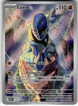 SAWK - 130/086 - ILLUSTRATION RARE - WHITE FLARE - POKEMON - - LP - Image 2