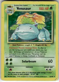 VENUSAUR - 15/102 - HOLO HOLO RARE - BASE SET UNLIMITED - POKEMON - - HP - Image 2