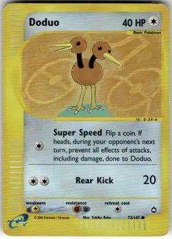 DODUO - 73 - C - AQUAPOLIS - POKEMON - REVERSE HOLO - DAMAGED - Image 2