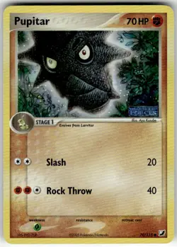 PUPITAR - 70/115 - C - UNSEEN FORCES - POKEMON - REVERSE HOLO - DAMAGED - Image 2