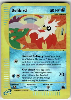 DELIBIRD - 49/144 - C - SKYRIDGE - POKEMON - REVERSE HOLO - DAMAGED - Image 2