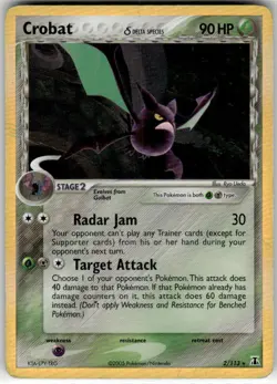 CROBAT Δ - 2/113 - HOLO R - DELTA SPECIES - POKEMON - HOLO - DAMAGED - Image 2