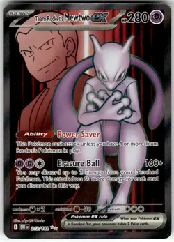 TEAM ROCKET'S MEWTWO EX - 213/182 - - DESTINED RIVALS - POKEMON - - NM - Image 2