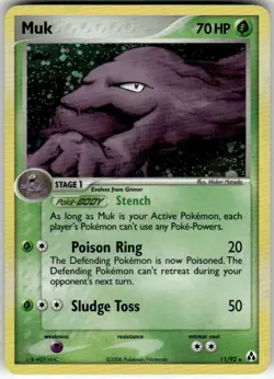 MUK - 11/92 - HOLO R - LEGEND MAKER - POKEMON - HOLO - DAMAGED - Image 2