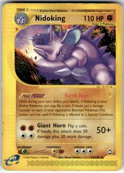 NIDOKING - 24 - R - AQUAPOLIS - POKEMON - - DAMAGED - Image 2