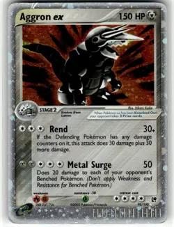 AGGRON EX - 95/100 - HOLO RARE EX - SANDSTORM - POKEMON - DAMAGED - Image 2