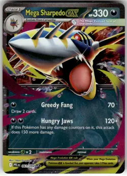 MEGA SHARPEDO EX - 061/094 - DOUBLE RARE - PHANTASMAL FLAMES - POKEMON - - NM - Image 2