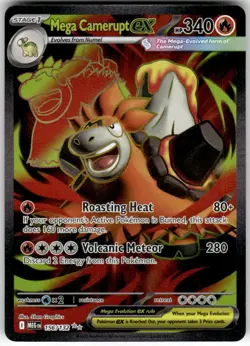 MEGA CAMERUPT EX - 156/132 - ULTRA RARE - MEGA EVOLUTION - POKEMON - - NM - Image 2