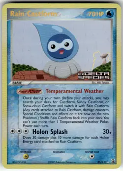 RAIN CASTFORM - 26/113 - R - DELTA SPECIES - POKEMON - REVERSE HOLO - HP - Image 2