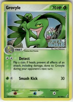 GROVYLE - 32/100 - UC - CRYSTAL GUARDIANS - POKEMON - REVERSE HOLO - DAMAGED - Image 2