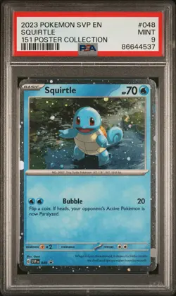 2023 Pokemon Black Star Promo #048 Squirtle 151 Poster Collection PSA 9 - Image 1