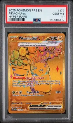 2025 POKEMON PRE EN-PRISMATIC EVOLUTIONS HYPER RARE #179 PIKACHU EX PSA 10 - Image 1