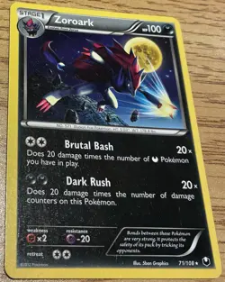 Pokemon TCG Dark Explorers Zoroark 71/108 Rare - Image 1