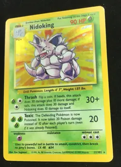 Pokemon Nidoking Unlimited Holo! Base Set! 11/102 Mint 1999 WOTC - Image 1
