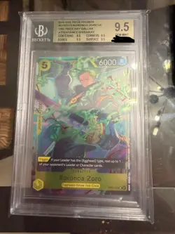 2025 ONE PIECE OP07-113 RORONOA ZORO ONE PIECE DAY DALLAS PROMO ENGLISH BGS 9.5 - Image 1