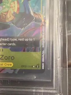 2025 ONE PIECE OP07-113 RORONOA ZORO ONE PIECE DAY DALLAS PROMO ENGLISH BGS 9.5 - Image 5