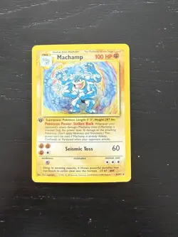 1999 Pokemon Base Set 1st Edition Machamp 8/102 Holo Rare WOTC Vintage - Image 1
