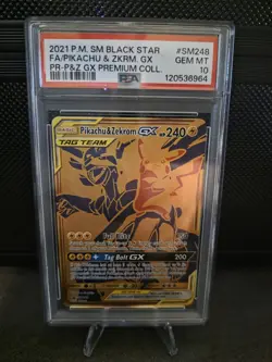 Pokemon TCG Holo 2021 Black Star Gx Pikachu & Zekrom Premium PSA 10 - Image 1