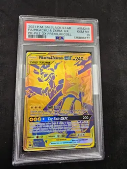 PIKACHU & ZEKROM GX SM248 POKEMON SUN & MOON BLACK STAR PROMO PSA 10 GEM MT - Image 1