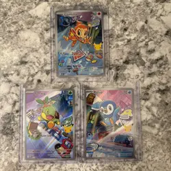 Pokemon First Partner Illustration Collection - Chimchar Turtwig Piplup Set - Image 1