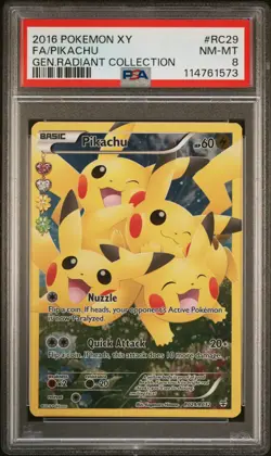 2016 POKEMON GENERATIONS RADIANT COLLECTION PIKACHU #RC29 PSA 8 NM #114761573 - Image 1