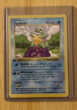 Pokemon Squirtle 1st Edition Base Set Shadowless 063/102 - Image 1
