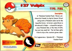 Vulpix #37 Topps Black Label TV Animation Edition Pokemon TCG 1999 NM (SKU 1-5) - Image 2